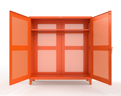 Extreme Duty 12 GA Fully-Ventilated Uniform Cabinet with Hanger Rod, 1 Shelf - 72 In. W x 24 In. D x 78 In. H - 66-VBS-241WR-2009