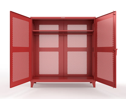 Extreme Duty 12 GA Fully-Ventilated Uniform Cabinet with Hanger Rod, 1 Shelf - 72 In. W x 24 In. D x 78 In. H - 66-VBS-241WR-3001