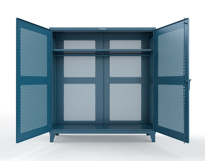 Extreme Duty 12 GA Fully-Ventilated Uniform Cabinet with Hanger Rod, 1 Shelf - 72 In. W x 24 In. D x 78 In. H - 66-VBS-241WR-5001