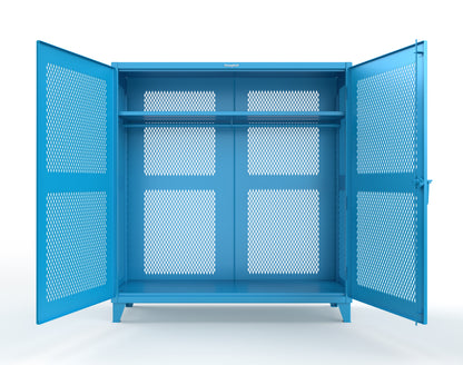 Extreme Duty 12 GA Fully-Ventilated Uniform Cabinet with Hanger Rod, 1 Shelf - 72 In. W x 24 In. D x 78 In. H - 66-VBS-241WR-5012