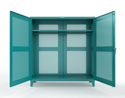 Extreme Duty 12 GA Fully-Ventilated Uniform Cabinet with Hanger Rod, 1 Shelf - 72 In. W x 24 In. D x 78 In. H - 66-VBS-241WR-5021
