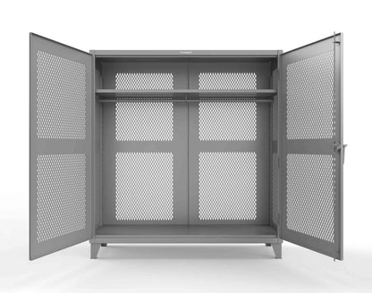 Extreme Duty 12 GA Fully-Ventilated Uniform Cabinet with Hanger Rod, 1 Shelf - 72 In. W x 24 In. D x 78 In. H - 66-VBS-241WR-7037