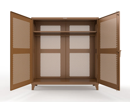 Extreme Duty 12 GA Fully-Ventilated Uniform Cabinet with Hanger Rod, 1 Shelf - 72 In. W x 24 In. D x 78 In. H - 66-VBS-241WR-8008