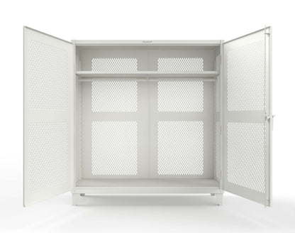 Extreme Duty 12 GA Fully-Ventilated Uniform Cabinet with Hanger Rod, 1 Shelf - 72 In. W x 24 In. D x 78 In. H - 66-VBS-241WR-9003