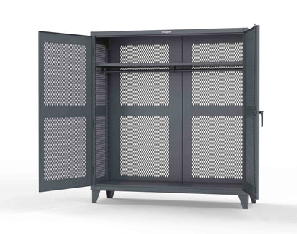 Extreme Duty 12 GA Fully-Ventilated Uniform Cabinet with Hanger Rod, 1 Shelf - 72 In. W x 24 In. D x 78 In. H - 66-VBS-241WR-7024
