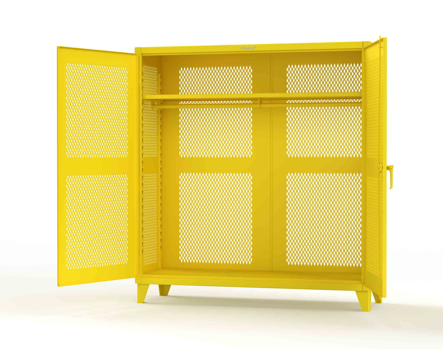 Extreme Duty 12 GA Fully-Ventilated Uniform Cabinet with Hanger Rod, 1 Shelf - 72 In. W x 24 In. D x 78 In. H - 66-VBS-241WR-1021