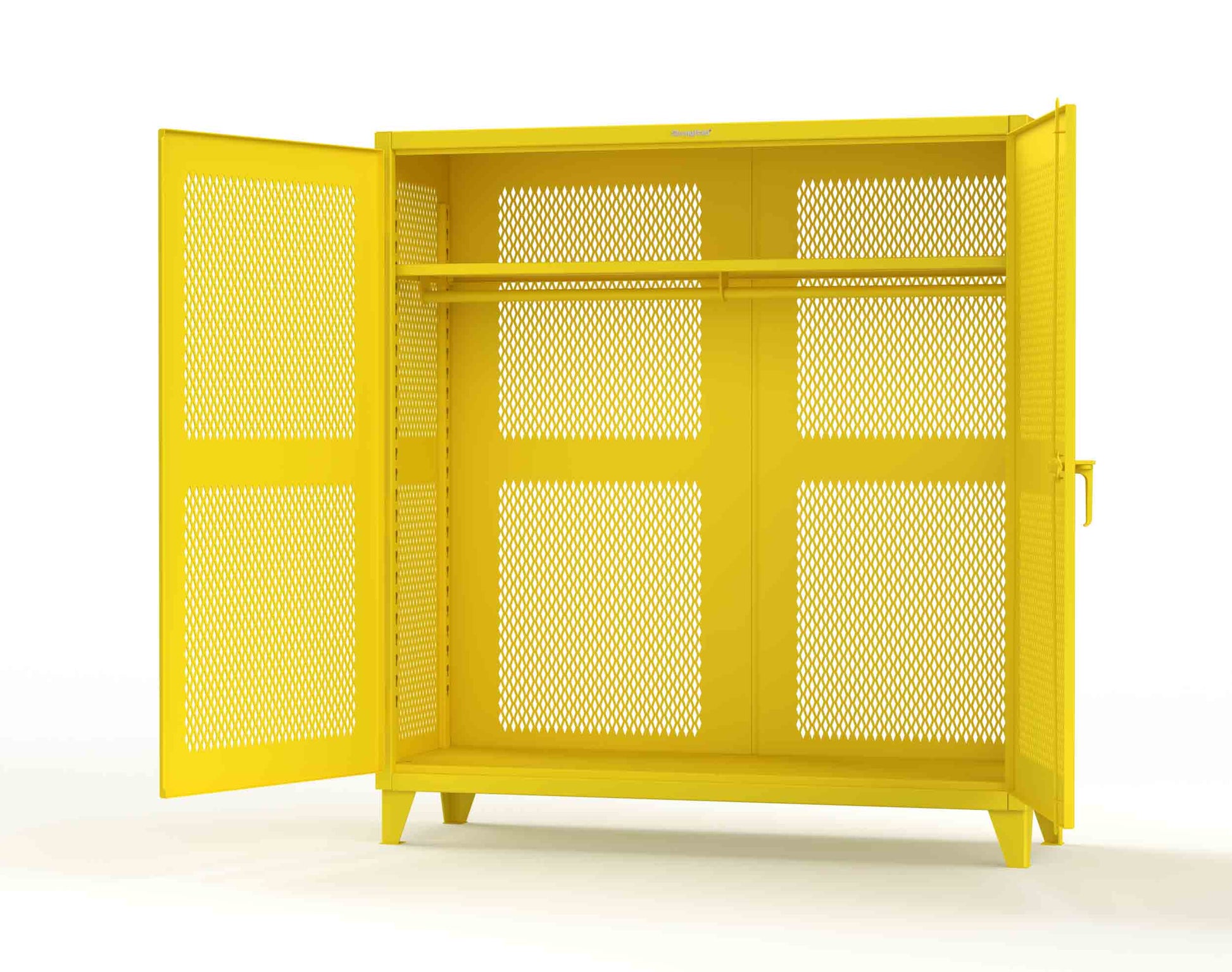 Extreme Duty 12 GA Fully-Ventilated Uniform Cabinet with Hanger Rod, 1 Shelf - 72 In. W x 24 In. D x 78 In. H - 66-VBS-241WR-1021