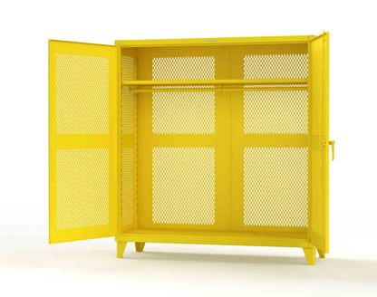 Extreme Duty 12 GA Fully-Ventilated Uniform Cabinet with Hanger Rod, 1 Shelf - 72 In. W x 24 In. D x 78 In. H - 66-VBS-241WR-1021