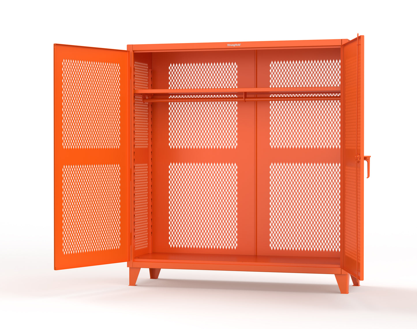 Extreme Duty 12 GA Fully-Ventilated Uniform Cabinet with Hanger Rod, 1 Shelf - 72 In. W x 24 In. D x 78 In. H - 66-VBS-241WR-2009