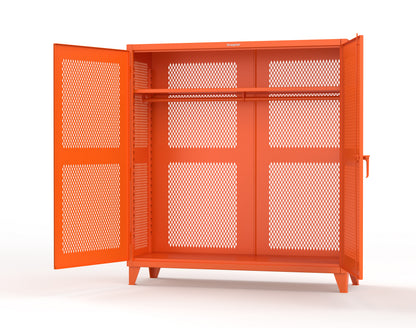 Extreme Duty 12 GA Fully-Ventilated Uniform Cabinet with Hanger Rod, 1 Shelf - 72 In. W x 24 In. D x 78 In. H - 66-VBS-241WR-2009