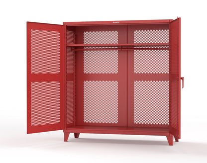 Extreme Duty 12 GA Fully-Ventilated Uniform Cabinet with Hanger Rod, 1 Shelf - 72 In. W x 24 In. D x 78 In. H - 66-VBS-241WR-3001