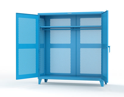 Extreme Duty 12 GA Fully-Ventilated Uniform Cabinet with Hanger Rod, 1 Shelf - 72 In. W x 24 In. D x 78 In. H - 66-VBS-241WR-5012
