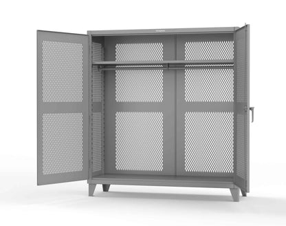 Extreme Duty 12 GA Fully-Ventilated Uniform Cabinet with Hanger Rod, 1 Shelf - 72 In. W x 24 In. D x 78 In. H - 66-VBS-241WR-7037