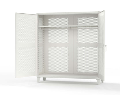 Extreme Duty 12 GA Fully-Ventilated Uniform Cabinet with Hanger Rod, 1 Shelf - 72 In. W x 24 In. D x 78 In. H - 66-VBS-241WR-9003