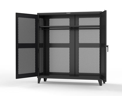 Extreme Duty 12 GA Fully-Ventilated Uniform Cabinet with Hanger Rod, 1 Shelf - 72 In. W x 24 In. D x 78 In. H - 66-VBS-241WR-9005
