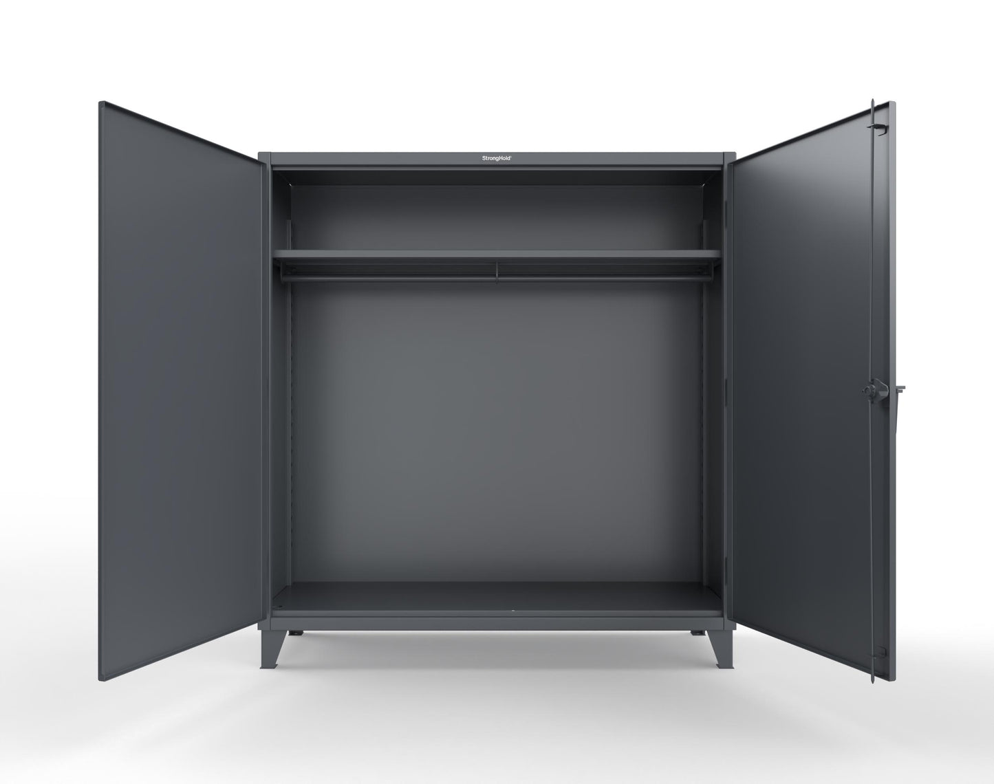 Extreme Duty 12 GA Uniform Cabinet with Hanger Rod, 1 Shelf - 72 In. W x 24 In. D x 78 In. H - 66-WR-241-7024