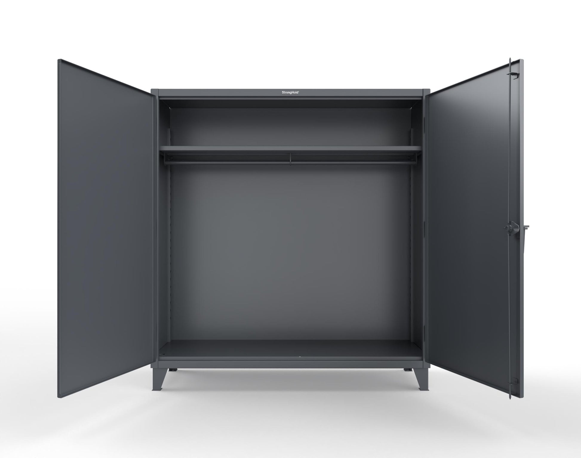 Extreme Duty 12 GA Uniform Cabinet with Hanger Rod, 1 Shelf - 72 In. W x 24 In. D x 78 In. H - 66-WR-241-7024