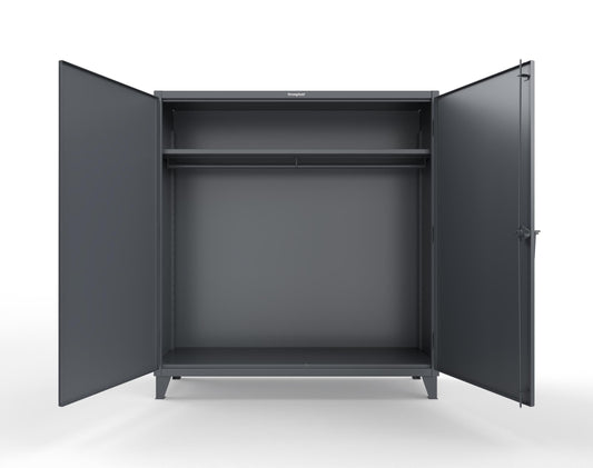 Extreme Duty 12 GA Uniform Cabinet with Hanger Rod, 1 Shelf - 72 In. W x 24 In. D x 78 In. H - 66-WR-241-7024