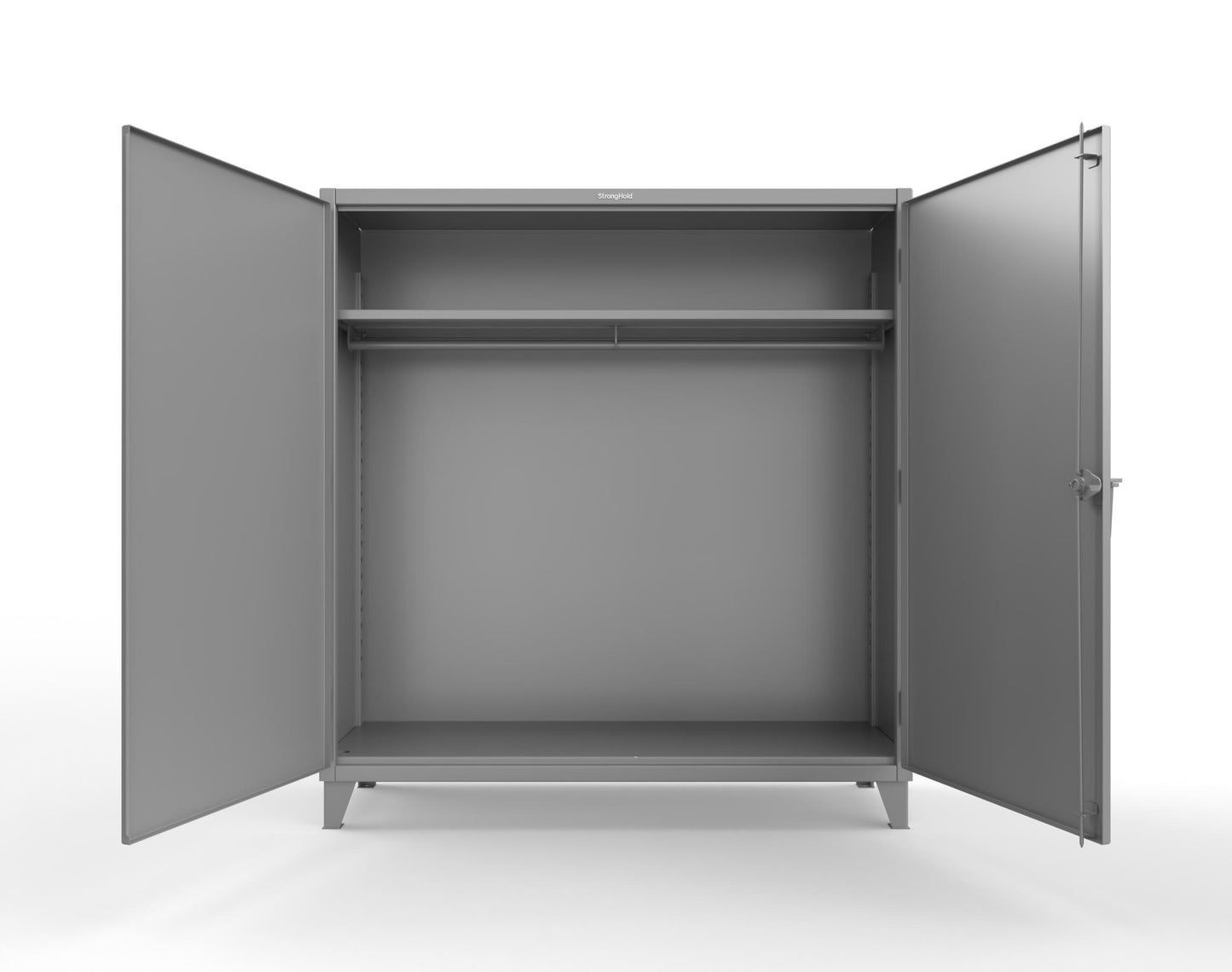 Extreme Duty 12 GA Uniform Cabinet with Hanger Rod, 1 Shelf - 72 In. W x 24 In. D x 78 In. H - 66-WR-241-7037