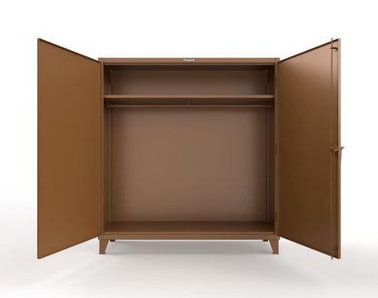 Extreme Duty 12 GA Uniform Cabinet with Hanger Rod, 1 Shelf - 72 In. W x 24 In. D x 78 In. H - 66-WR-241-8008