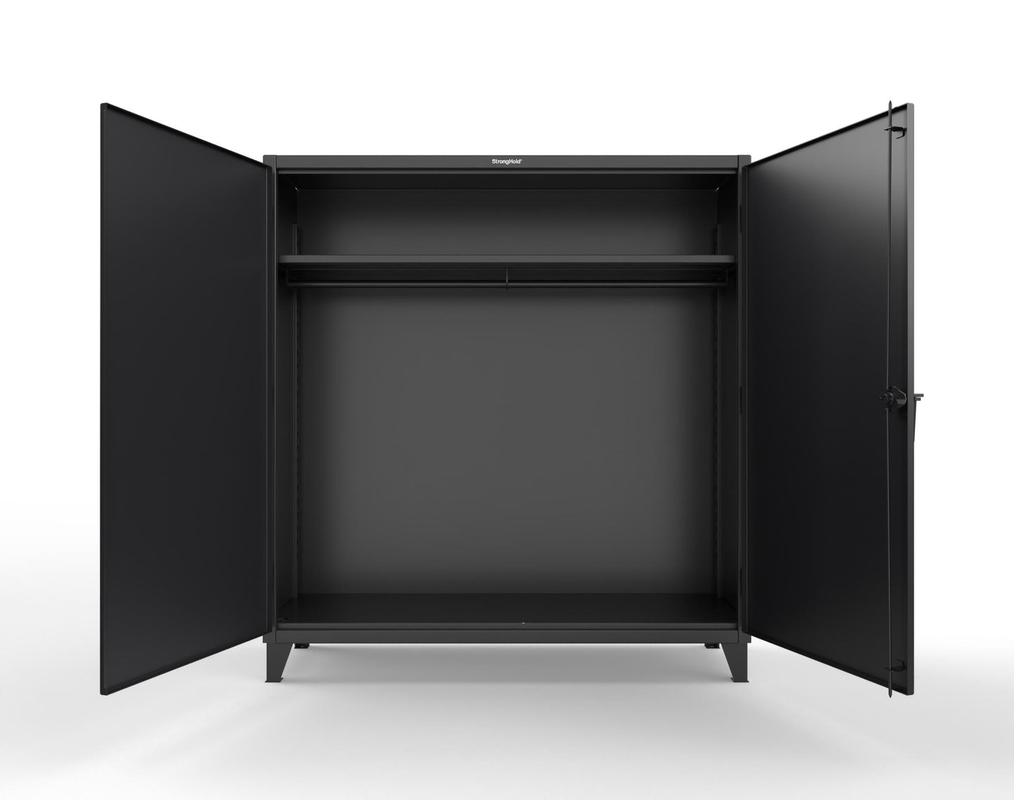 Extreme Duty 12 GA Uniform Cabinet with Hanger Rod, 1 Shelf - 72 In. W x 24 In. D x 78 In. H - 66-WR-241-9005