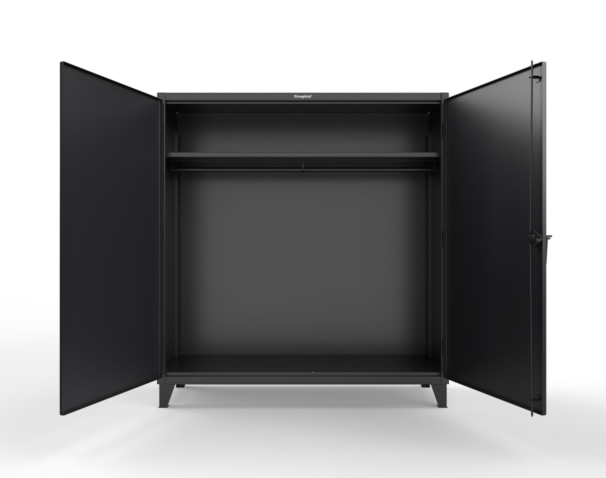 Extreme Duty 12 GA Uniform Cabinet with Hanger Rod, 1 Shelf - 72 In. W x 24 In. D x 78 In. H - 66-WR-241-9005