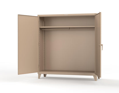 Extreme Duty 12 GA Uniform Cabinet with Hanger Rod, 1 Shelf - 72 In. W x 24 In. D x 78 In. H - 66-WR-241-1019