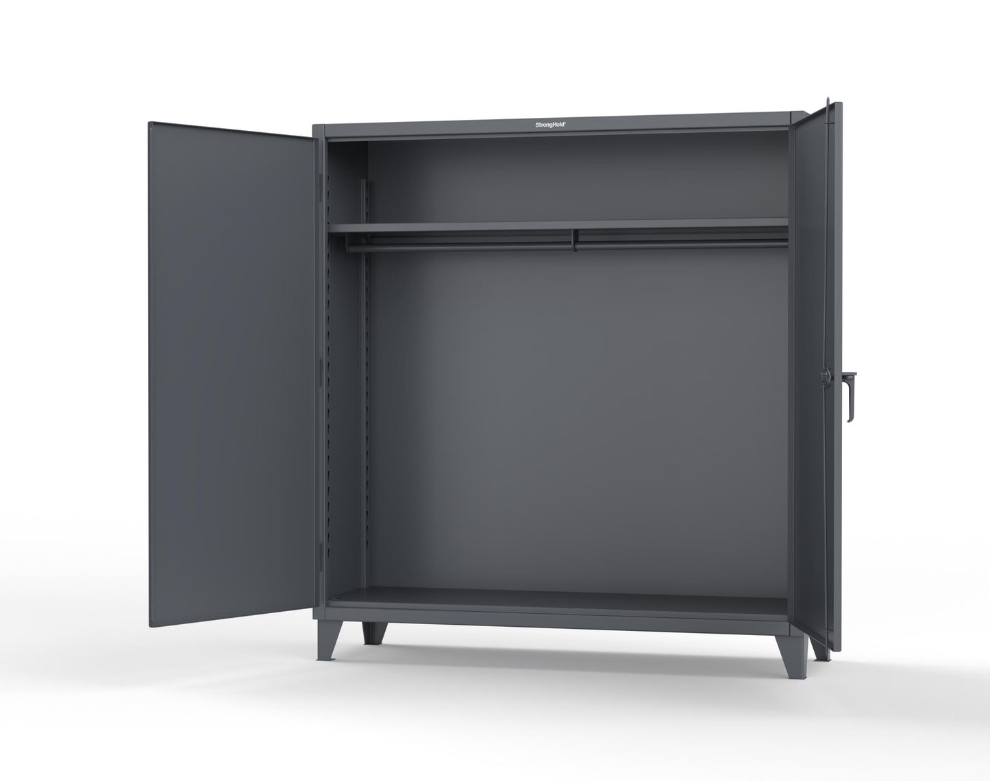 Extreme Duty 12 GA Uniform Cabinet with Hanger Rod, 1 Shelf - 72 In. W x 24 In. D x 78 In. H - 66-WR-241-7024