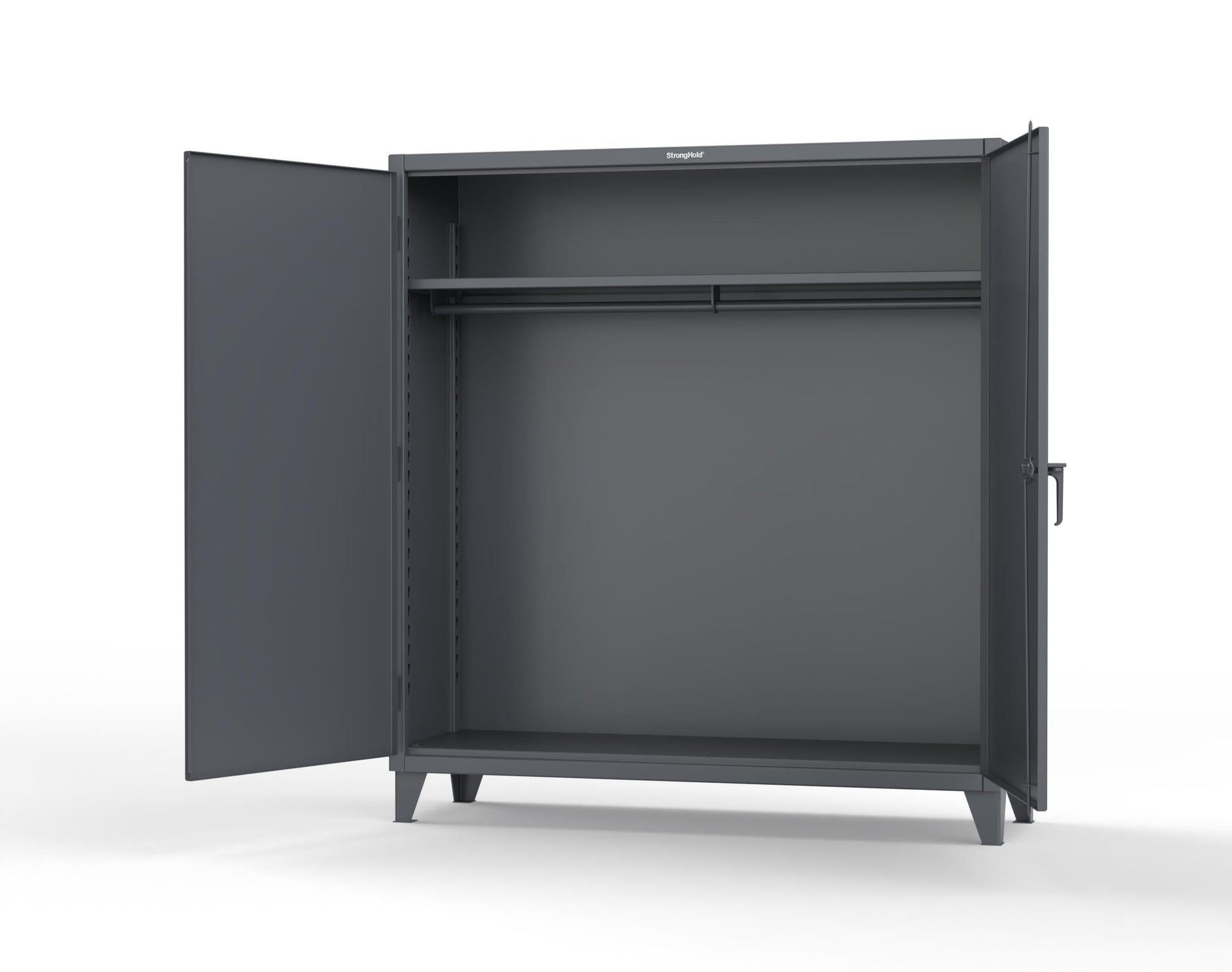 Extreme Duty 12 GA Uniform Cabinet with Hanger Rod, 1 Shelf - 72 In. W x 24 In. D x 78 In. H - 66-WR-241-7024