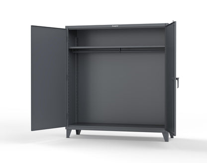 Extreme Duty 12 GA Uniform Cabinet with Hanger Rod, 1 Shelf - 72 In. W x 24 In. D x 78 In. H - 66-WR-241-7024