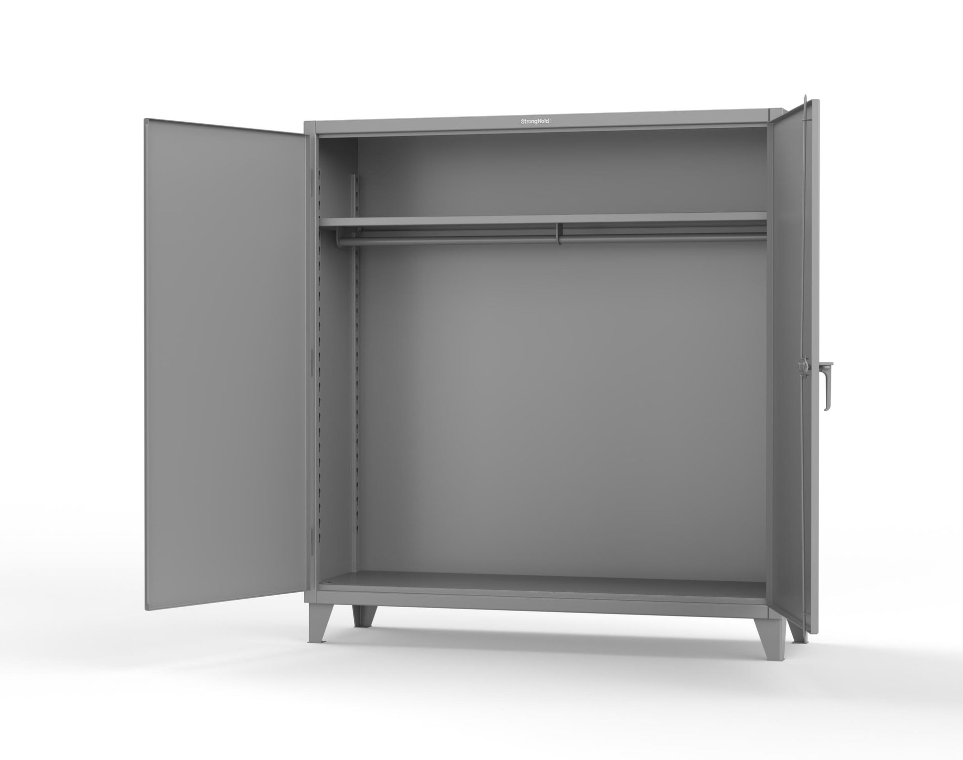 Extreme Duty 12 GA Uniform Cabinet with Hanger Rod, 1 Shelf - 72 In. W x 24 In. D x 78 In. H - 66-WR-241-7037