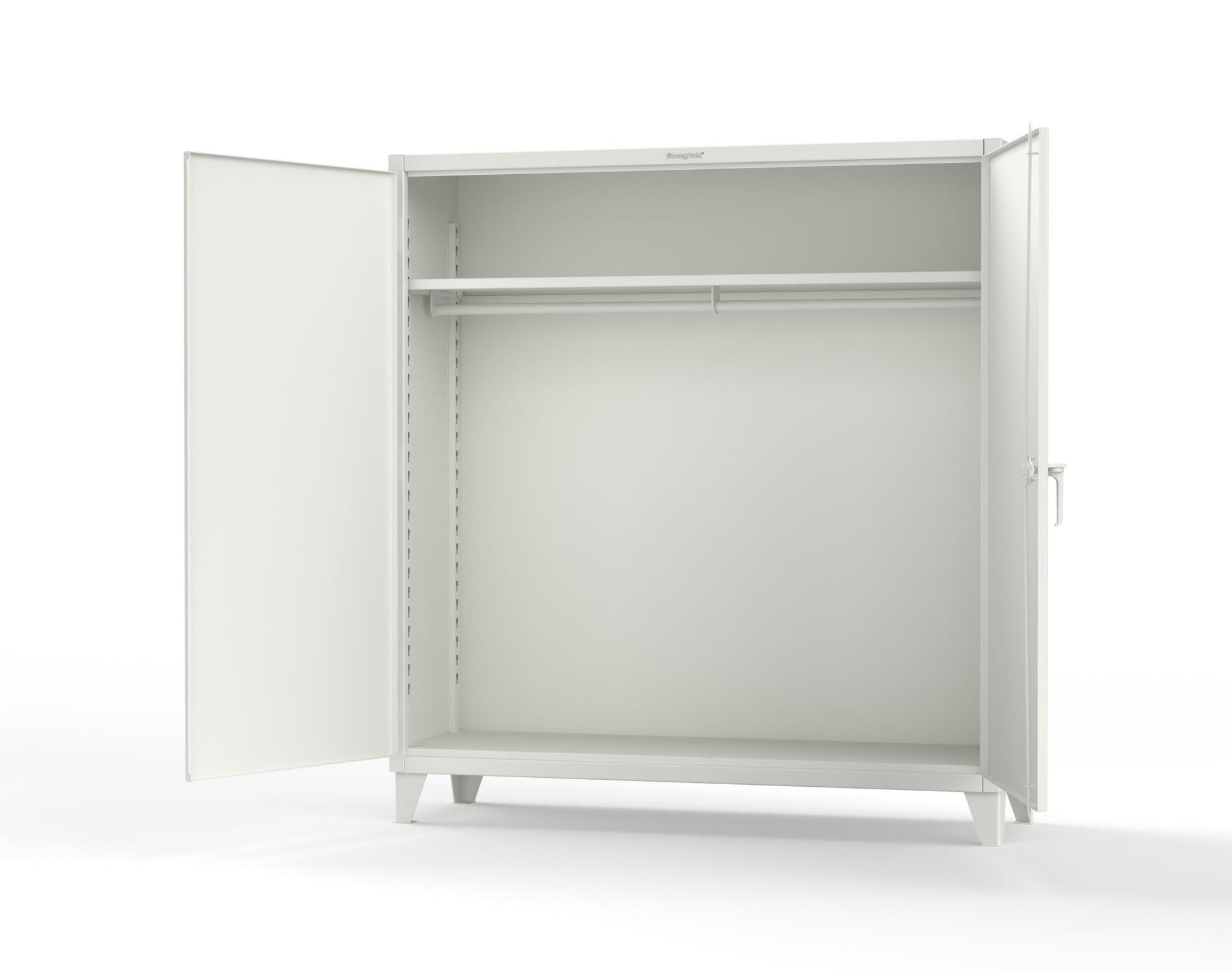 Extreme Duty 12 GA Uniform Cabinet with Hanger Rod, 1 Shelf - 72 In. W x 24 In. D x 78 In. H - 66-WR-241-9003