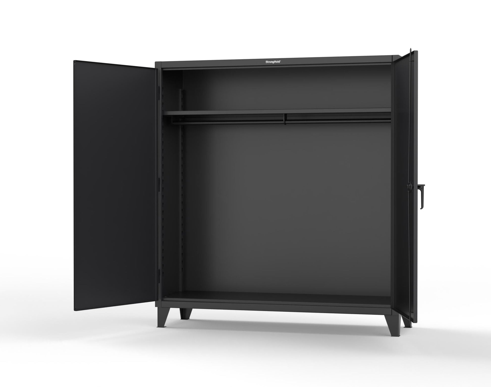 Extreme Duty 12 GA Uniform Cabinet with Hanger Rod, 1 Shelf - 72 In. W x 24 In. D x 78 In. H - 66-WR-241-9005