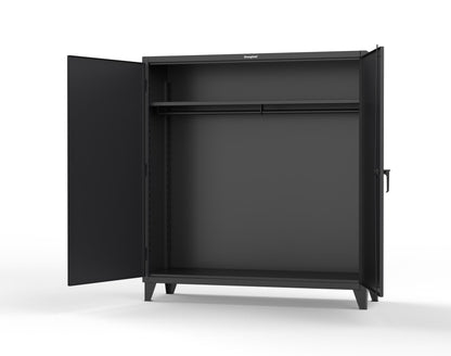 Extreme Duty 12 GA Uniform Cabinet with Hanger Rod, 1 Shelf - 72 In. W x 24 In. D x 78 In. H - 66-WR-241-9005
