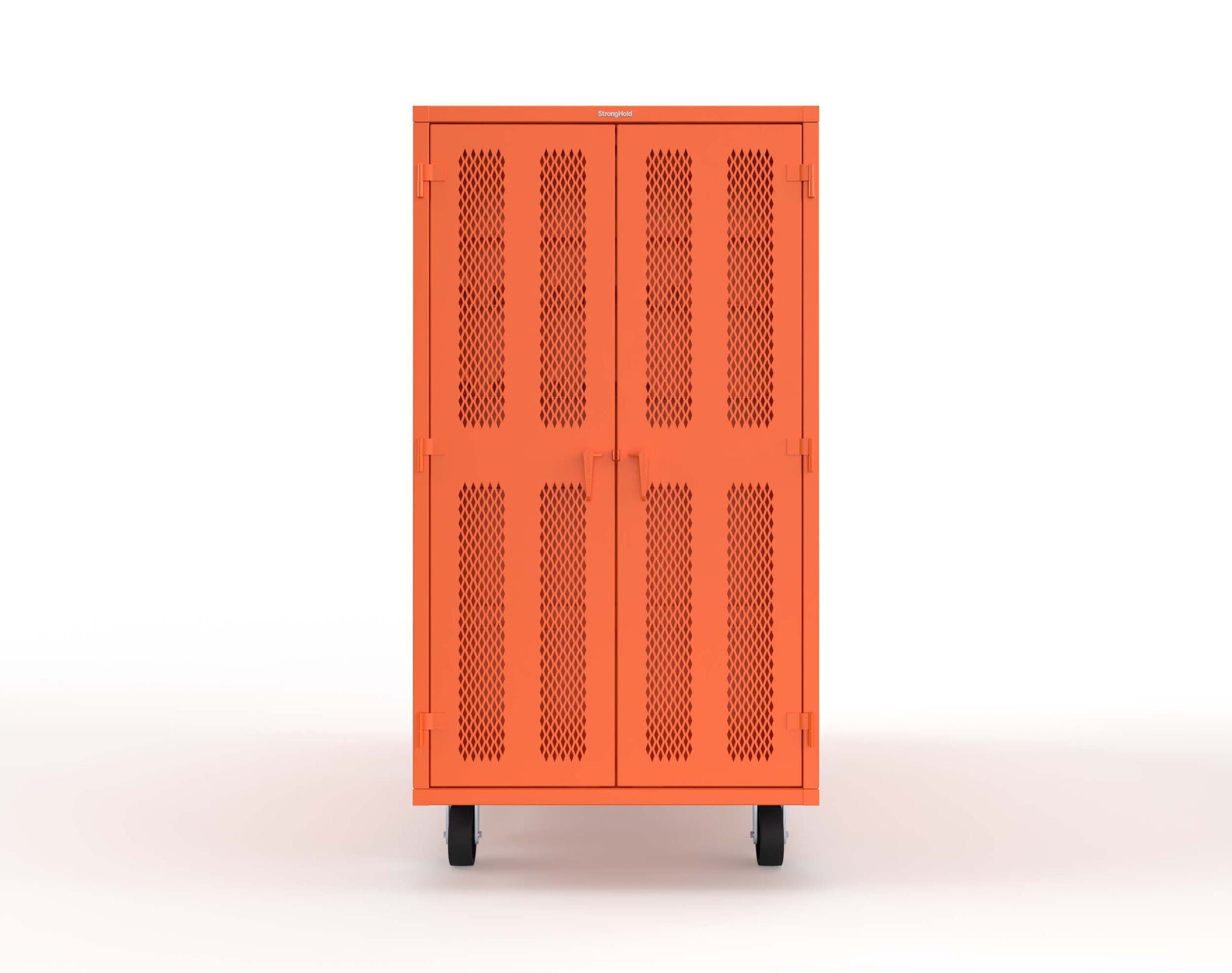 Extreme Duty Mobile Rigging Cabinet with 2 sets of 2 Ventilated Sliding Doors and 2 sets of 2 Ventilated Swing Doors with Short and Long Hangers - 86 in. W x 50 in. D x 100 in. H - 7.27.6-4V-500-2SLD-2ED-40SH-16LH-FLP-CA-2009