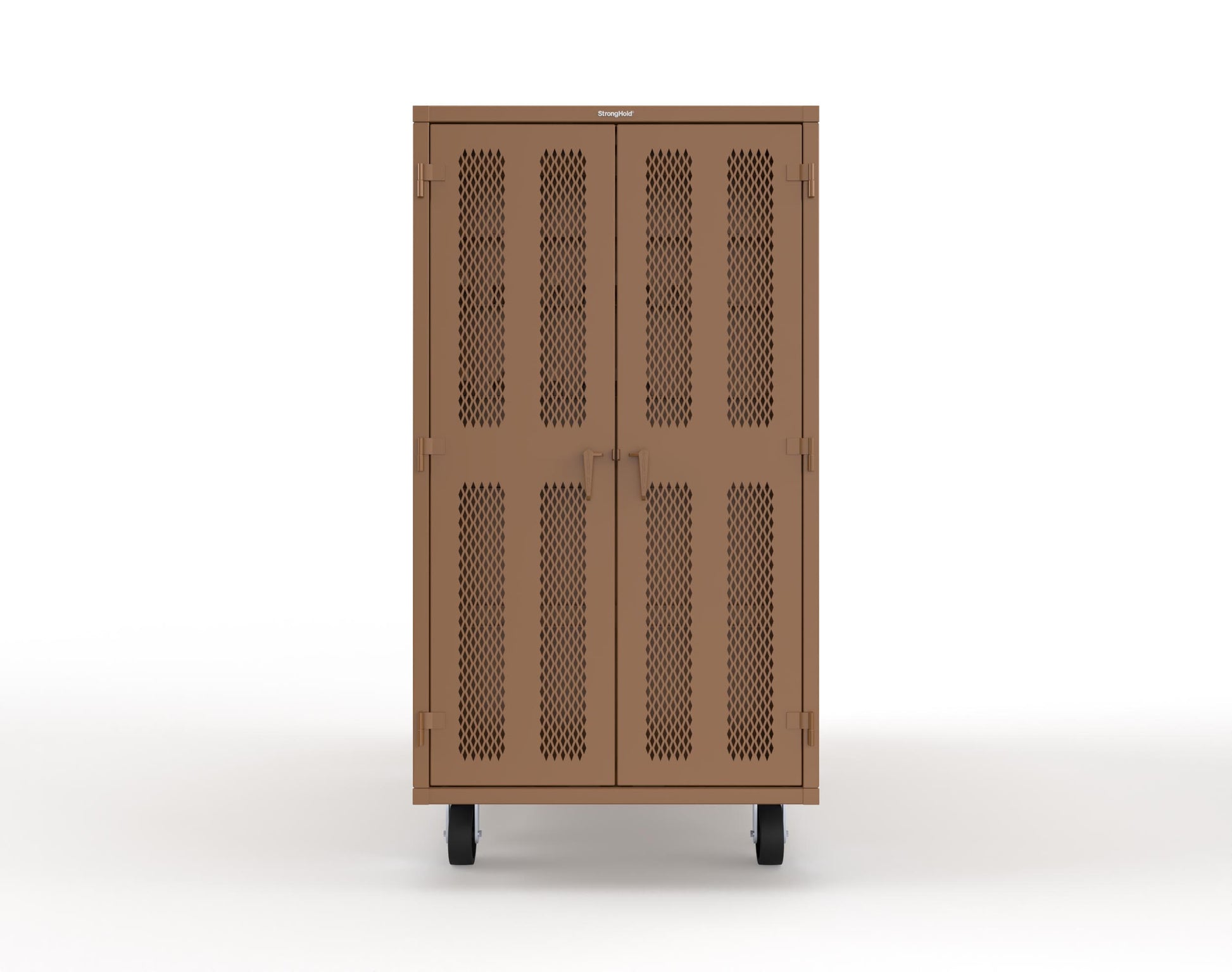 Extreme Duty Mobile Rigging Cabinet with 2 sets of 2 Ventilated Sliding Doors and 2 sets of 2 Ventilated Swing Doors with Short and Long Hangers - 86 in. W x 50 in. D x 100 in. H - 7.27.6-4V-500-2SLD-2ED-40SH-16LH-FLP-CA-8008