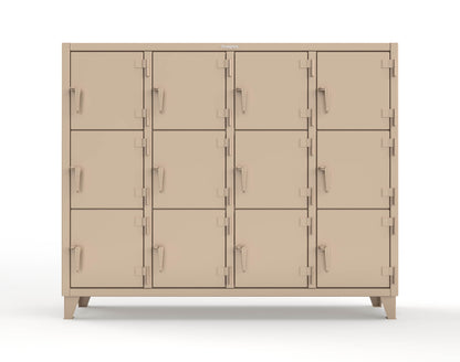 Extreme Duty 12 GA Triple-Tier Locker with 12 Compartments, 82 in. W x 18in. D x 68 in. H - 75-18-3TMT-1019