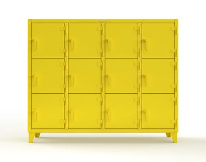 Extreme Duty 12 GA Triple-Tier Locker with 12 Compartments, 82 in. W x 18in. D x 68 in. H - 75-18-3TMT-1021
