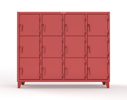 Extreme Duty 12 GA Triple-Tier Locker with 12 Compartments, 82 in. W x 18in. D x 68 in. H - 75-18-3TMT-3001