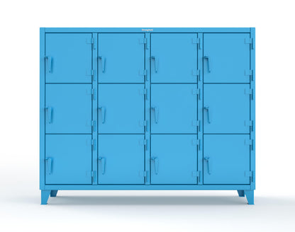 Extreme Duty 12 GA Triple-Tier Locker with 12 Compartments, 82 in. W x 18in. D x 68 in. H - 75-18-3TMT-5012
