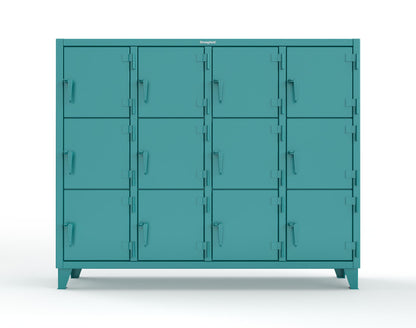 Extreme Duty 12 GA Triple-Tier Locker with 12 Compartments, 82 in. W x 18in. D x 68 in. H - 75-18-3TMT-5021