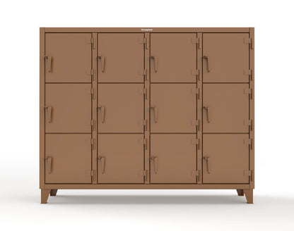 Extreme Duty 12 GA Triple-Tier Locker with 12 Compartments, 82 in. W x 18in. D x 68 in. H - 75-18-3TMT-8008
