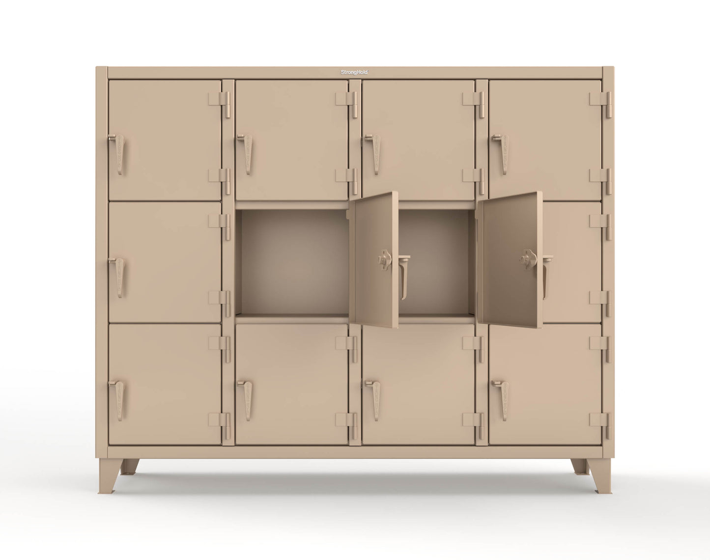 Extreme Duty 12 GA Triple-Tier Locker with 12 Compartments, 82 in. W x 18in. D x 68 in. H - 75-18-3TMT-1019
