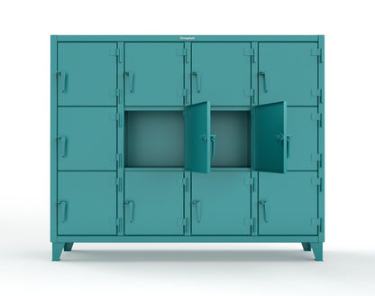 Extreme Duty 12 GA Triple-Tier Locker with 12 Compartments, 82 in. W x 18in. D x 68 in. H - 75-18-3TMT-5021
