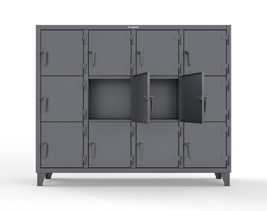 Extreme Duty 12 GA Triple-Tier Locker with 12 Compartments, 82 in. W x 18in. D x 68 in. H - 75-18-3TMT-7024