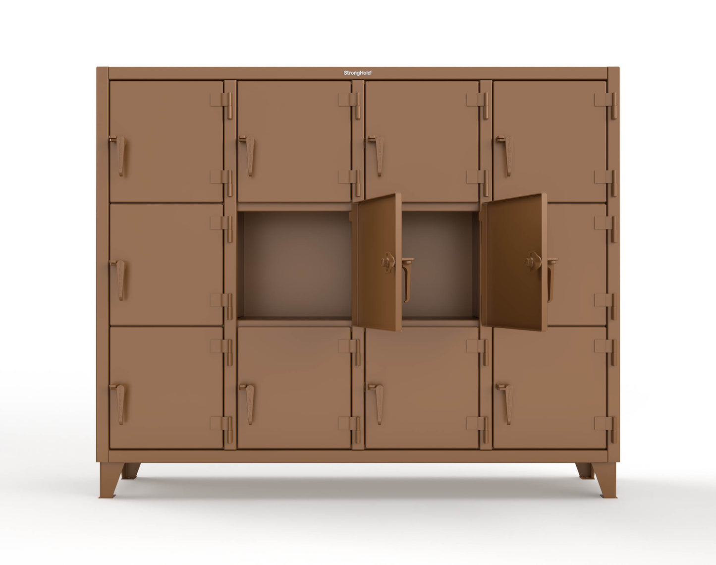 Extreme Duty 12 GA Triple-Tier Locker with 12 Compartments, 82 in. W x 18in. D x 68 in. H - 75-18-3TMT-8008