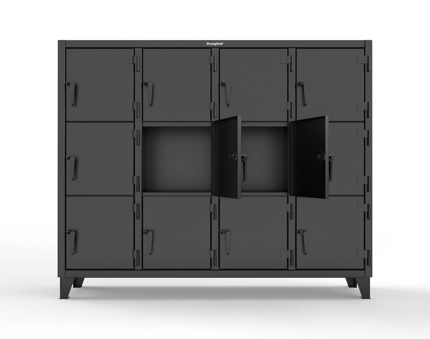 Extreme Duty 12 GA Triple-Tier Locker with 12 Compartments, 82 in. W x 18in. D x 68 in. H - 75-18-3TMT-9005