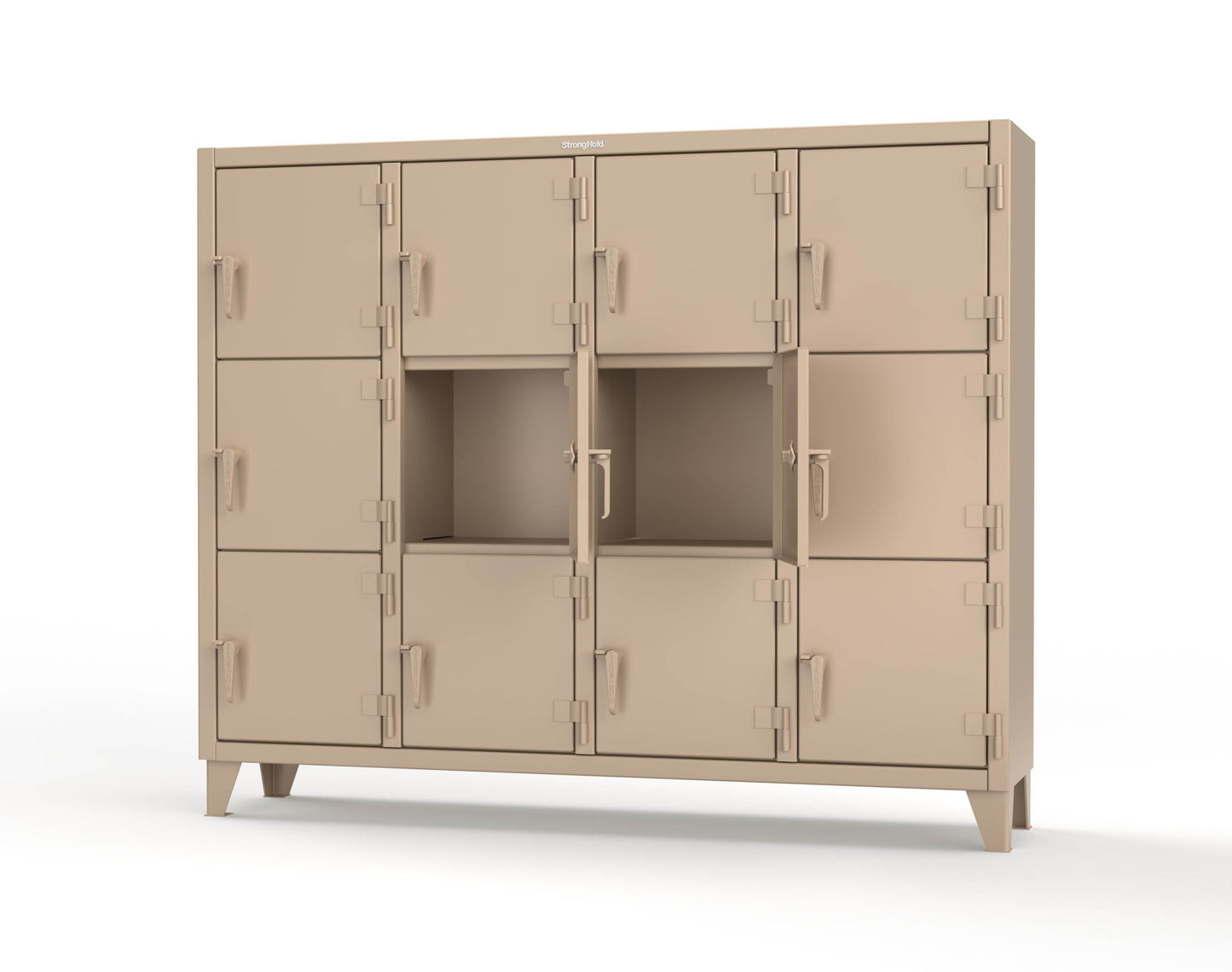 Extreme Duty 12 GA Triple-Tier Locker with 12 Compartments, 82 in. W x 18in. D x 68 in. H - 75-18-3TMT-1019
