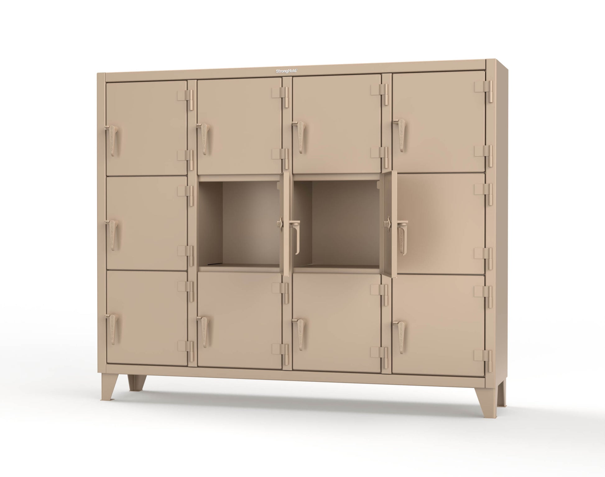 Extreme Duty 12 GA Triple-Tier Locker with 12 Compartments, 82 in. W x 18in. D x 68 in. H - 75-18-3TMT-1019