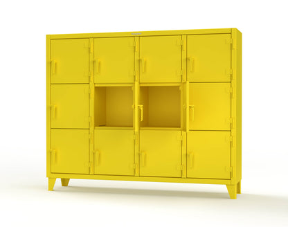 Extreme Duty 12 GA Triple-Tier Locker with 12 Compartments, 82 in. W x 18in. D x 68 in. H - 75-18-3TMT-1021